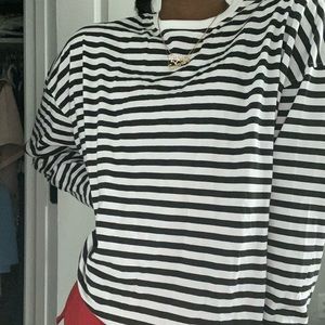 black and white striped tee